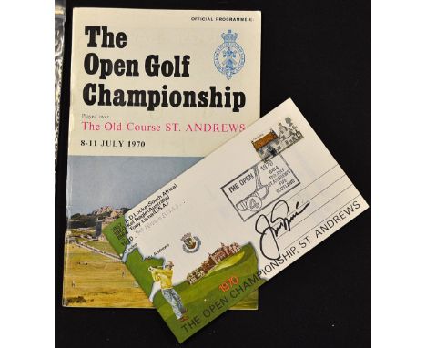 1970 Open Golf Championship official programme and signed first day cover by the winner Jack Nicklaus - played at St Andrews 