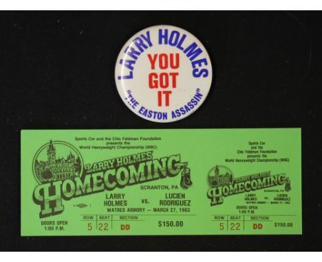 1983 World Heavyweight Championship Larry Holmes v Lucien Rodriguez Boxing Match Ticket dated 27 March 1983, Scranton, PA, ap