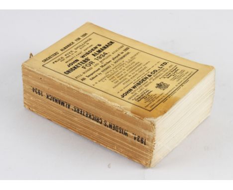 Wisden Cricketers' Almanack 1934 - 71st edition - with wrappers and original photograph, covers having light wear and discolo