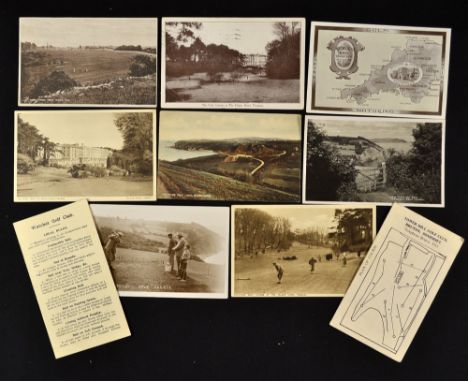 10x interesting South Coast of England golfing postcards and scorecards - to incl 2x Pettitor Golf Links Babbacombe, 3x The G