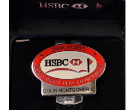 Colin Montgomery - 2006 HSBC World Match Play Golf Championship enamel players money clip badge - with Monty losing in semi-f