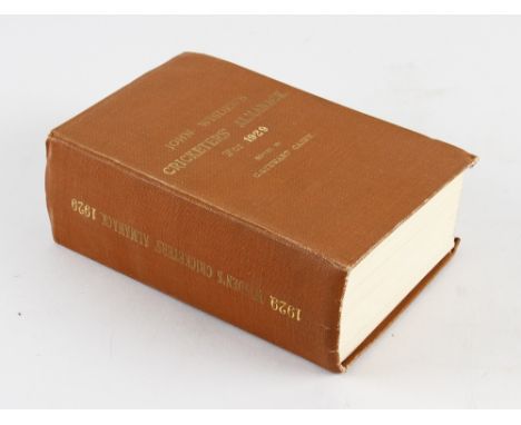 Wisden Cricketers' Almanack 1929 - 66th edition - with wrapper, rebound in brown cloth boards with gilt title to spine and fr