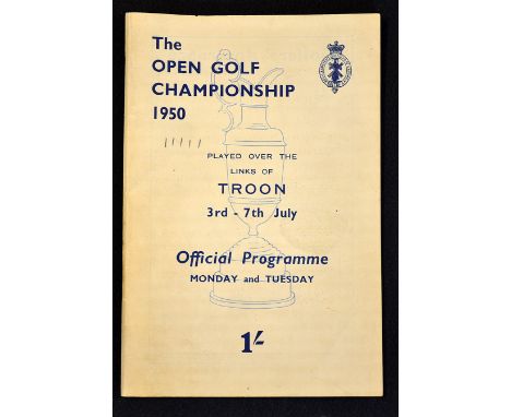 1950 Troon Official Open Golf Championship programme  - for the 2nd day qualifying round c/w printed scores from the first da