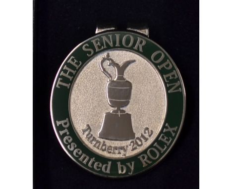 2012 Turnberry Senior Open Golf Championship Players enamel money clip badge  - presented by Rolex and won by Fred Couples an