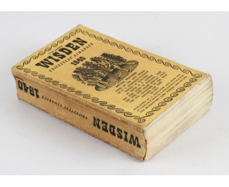 Wisden Cricketers' Almanack 1940 - 77th edition - with cloth covers, light soiling to covers, pages appear clean throughout.