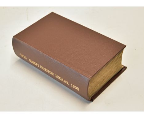 Wisden Cricketers' Almanack 1930 - 67th edition - with wrappers, rebound in brown cloth boards with gilt title to spine, with