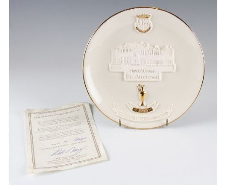 1995 St Andrews Open Golf Championship commemorative ceramic wall plaque - ltd ed no. 16 "Open Collection Series" handcrafted