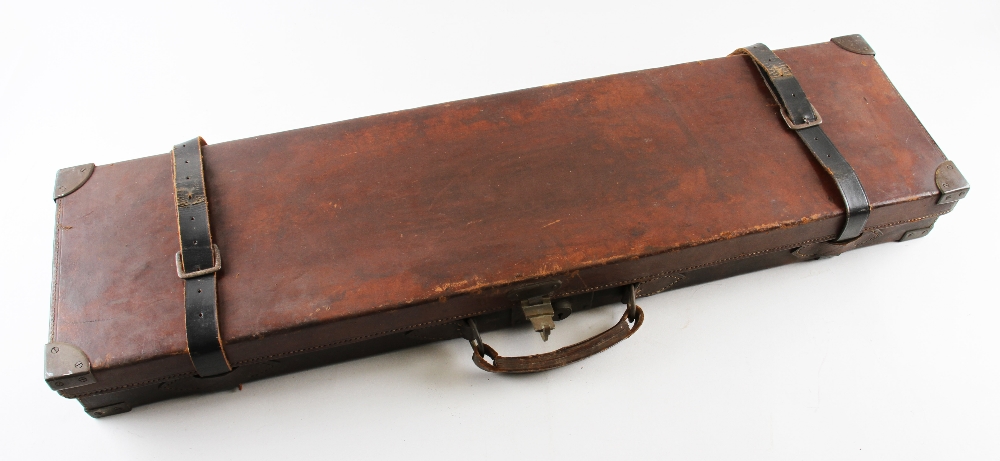 Leather Gun Case - leather laid over wood, with textile inners and ...