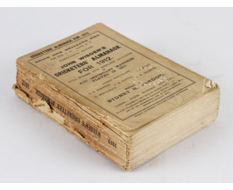 Wisden Cricketers' Almanack 1912 - 49th edition - with wrappers and original photograph, front wrapper detached with Raiseres