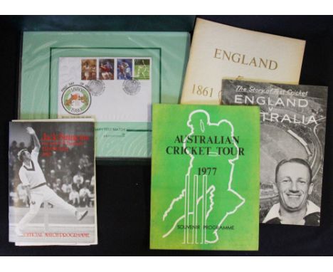 Mixed Cricket Ashes and Tour Items including commemorative Centenary Test Match folder containing limited edition first day c