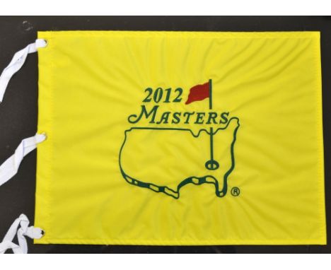 2012 Masters Augusta National Major Golf Tournament  yellow pin flag - first major won by Bubba Watson who followed it up aga