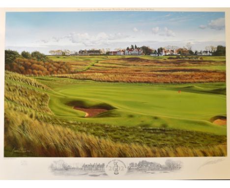 2002 Muirfield Open Golf Championship signed ltd ed colour print by Graeme Baxter - c/w vignette of the Honourable Company of