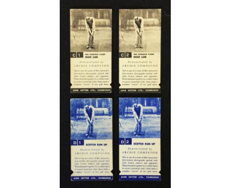 John Cotton Ltd., Edinburgh Golfing Cigarette Cards titled Golf Strokes C & D Flicker Series c.1936  - each set demonstrated 