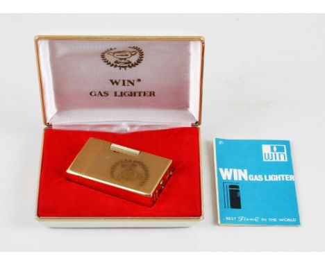 Cricket Gold Plated Win G3000 Cigarette Lighter Presented by the John Player League housed in original box with instruction p