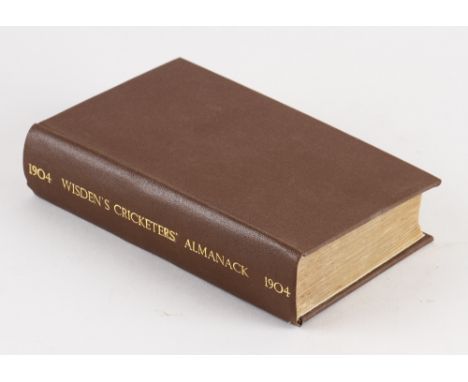 Wisden Cricketers' Almanack 1904 - 41st edition - with wrappers, rebound in brown boards with gilt title to spine, with origi