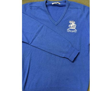 1981 West Indies Cricket Tour Pullover in light blue, made by Lyle & Scott. From the personal collection of Bernard Thomas, w