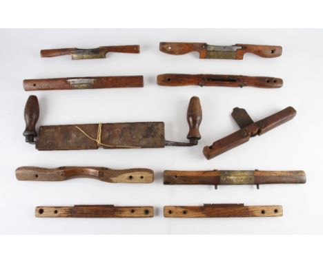 Tennis Racket Fabrication Tools - Spoke-shave Selection - to include a selection of various spoke shaves all with wooden bodi