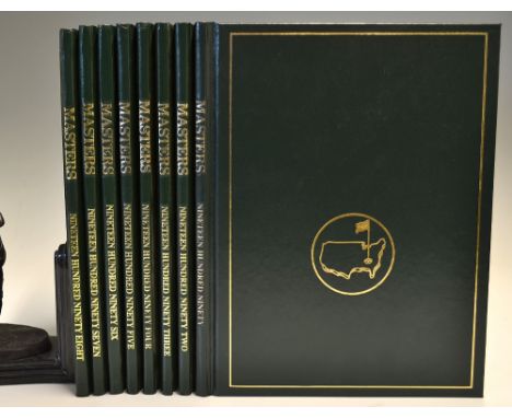 Masters Official Golf Annuals from 1990-1998 (8) - issued by National Augusta Golf Club in the original leather and gilt boar