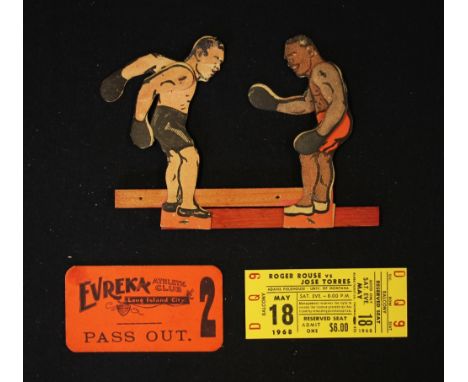 1968 Roger Rouse v Jose Torres Boxing Match Ticket date 18 May at University of Montana, together with an interesting Boxing 