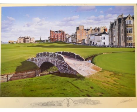 2000 St Andrews Open Golf Championship signed ltd ed colour print by Graeme Baxter - c/w vignette of the St Andrews and The R