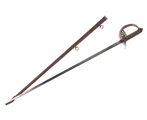 VICTORIAN OFFICER'S DRESS SWORD,by E. Thurkle of Soho, London, the fullered blade with etched VR cypher, scrolled decoration 