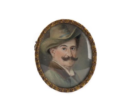 LATE 19TH/EARLY 20TH CENTURY CONTINENTAL SCHOOL,PORTRAIT MINIATURE OF A GENTLEMAN,watercolour on ivory, signer 'L. Nauer',fra