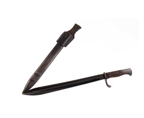 GERMAN WWI PERIOD BAYONET BY SIMSON &amp; CO SUHL,with blackened fullered blade, stamped to edge with Kaiser Wilhelm cypher a