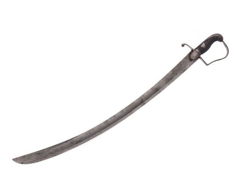 PATTERN 1796 BRITISH LIGHT CAVALRY TROOPER'S SABRE,with fullered blade to simple guard and ribbed grip, 95cm long, lacking sc