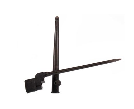 BRITISH WWII NO. 94 MKII PSK SPIKE BAYONET,blackened finish with stamped marks, with scabbard, dated 1944, 25cm long