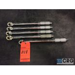 Lot of (5) Stanley Proto 3/8 drive micrometer torque wrenches