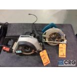 Lot of (2) asst 7 1/4 inch circular saws including Makita 5007NB and Hitech Evolution 180 metal