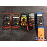 Lot of (5) asst multimeters including (2) Triplett 9000, (1) Ideal 61-360, (1) Craftsman 81079