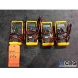 Lot of (4) Fluke 73 III multimeters with probes