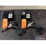 Lot of (2) Panasonic 14.4 volt cordless impact guns with chargers