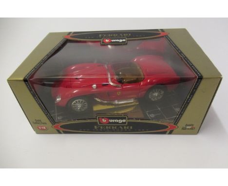 Burgao 1:18 scale Ferrari Tesla Rossa, Ferrari 550 Maranello and Hot Wheels 1:18 250 G.T.O., all items boxed, E (Est. plus 21