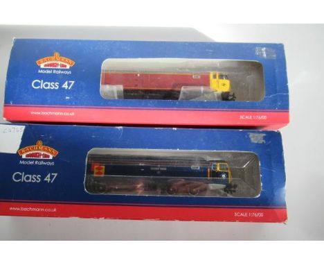 Bachmann Class 47 Merddin Emrys and repainted Class 47-973, boxed, G (Est. plus 21% premium inc. VAT)