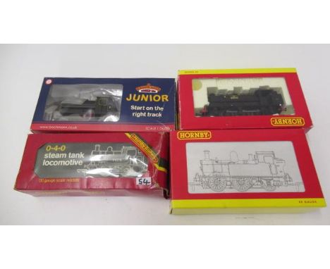 Hornby B.R. Class 14XX B.R. J94 and 0-4-0 R255 tank and a Bachmann Junior No8 tank locomotive, all items boxed, G-E (Est. plu
