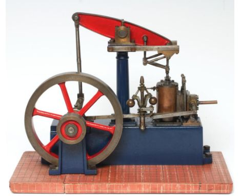 A well made model of a Stuart Beam Engine fitted with working regulator and cylinder drain cocks, G (Est. plus 21% premium in