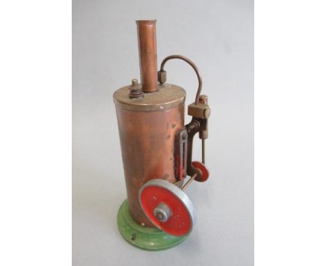 Burnac single cylinder vertical boiler stationary steam engine (not original spirit burner), cast base, 23cm , F (Est. plus 2