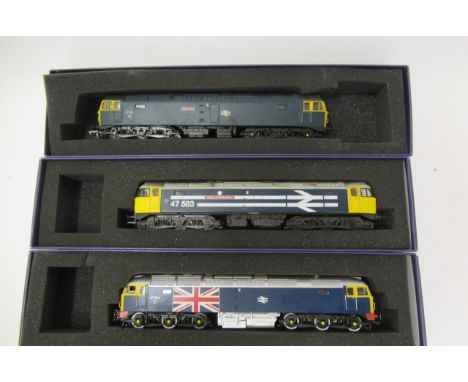 Virgin Models Class 47-108 (weathered), Heljan Class 47-583 (weathered) and Bachmann Class 47-164, F-G (Est. plus 21% premium