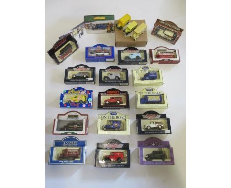 Twenty Lledo Classics Collection including '50's and '60's cars and vans and vintage delivery vans, all items boxed, E (Est. 