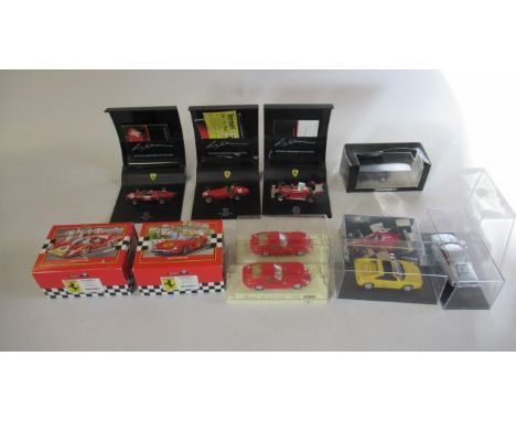 Eleven 1:43 scale Ferrari cars by Solido and others including road and race cars, all items boxed, G-E (Est. plus 21% premium