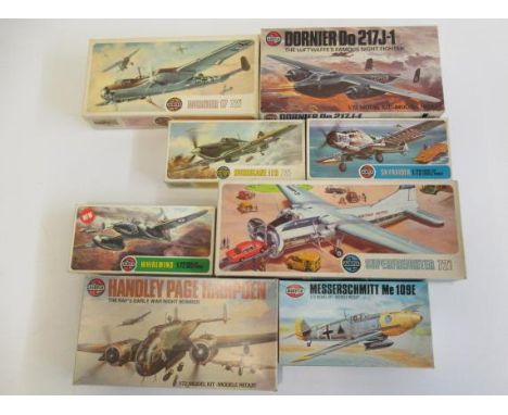 Vintage Airfix plastic Aircraft kits comprising Bristol Superfreighter, Handley Page Hampden, Dornier D02/7J, Dornier 17, Sky