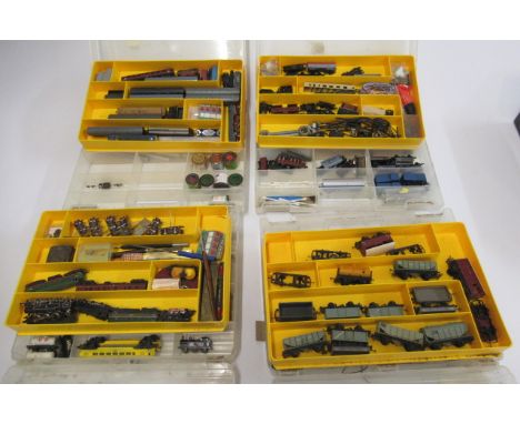 A quantity of N Gauge models by Graham Farish, Trix Loan Star and Lima including steam and diesel locomotives, wagons and coa