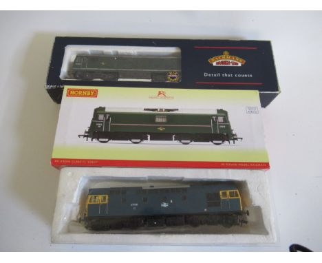 Hornby Class 71 ESO22 in B.R. green, pantograph detached, boxed E, Bachmann Class 24 in B.R. green, weathered F, and Heljan C