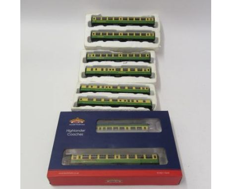 Bachmann Highlander 39-005 Coach pack and six Bachmann Highlander coaches, names added to coach sides, F-G (Est. plus 21% pre
