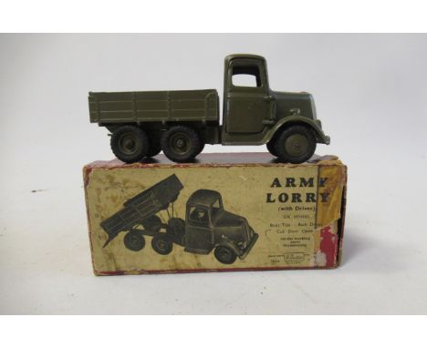 Britains six wheel army lorry with driver, box AF, minor paint chips to lorry, F-G (Est. plus 21% premium inc. VAT)