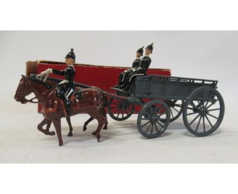 Britains 146 Royal Army Service Corps wagon with two horses and two drivers, box AF, model G (Est. plus 21% premium inc. VAT)