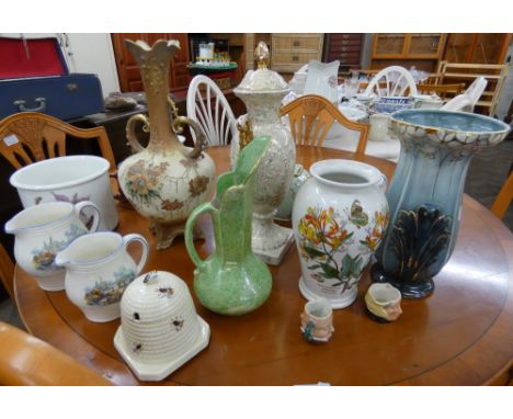 Decorative vases, jugs, teapot, jardiniere and other china 