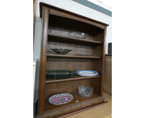 An Ercol style oak open bookcase, 3' wide